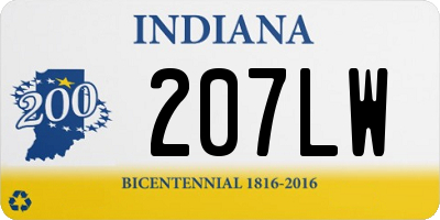 IN license plate 207LW