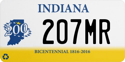 IN license plate 207MR