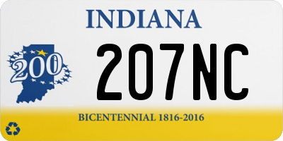 IN license plate 207NC