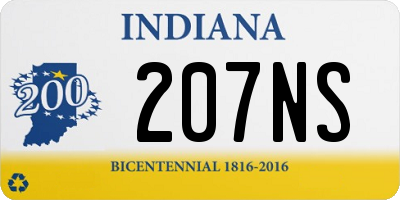 IN license plate 207NS