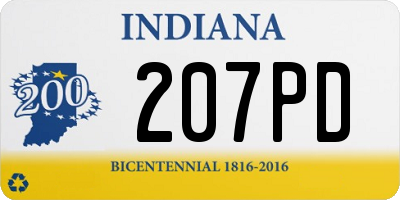 IN license plate 207PD