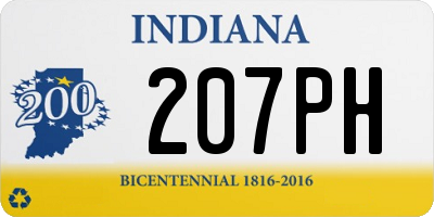 IN license plate 207PH