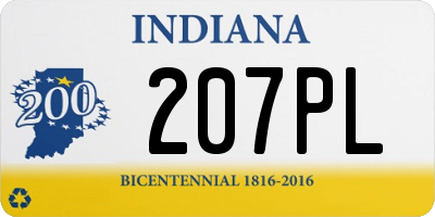 IN license plate 207PL