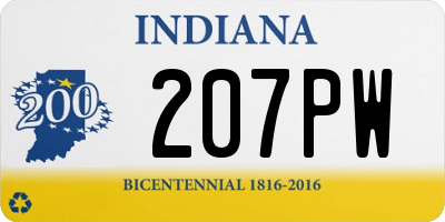 IN license plate 207PW