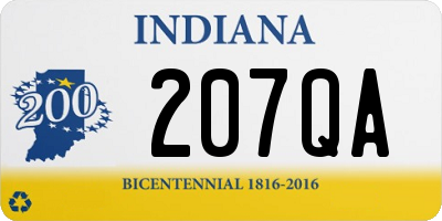 IN license plate 207QA