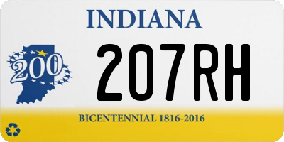 IN license plate 207RH