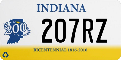 IN license plate 207RZ