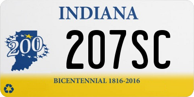 IN license plate 207SC