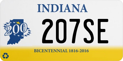 IN license plate 207SE