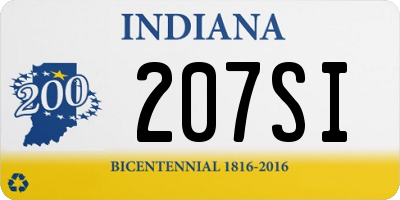 IN license plate 207SI