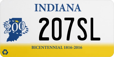 IN license plate 207SL