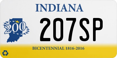 IN license plate 207SP