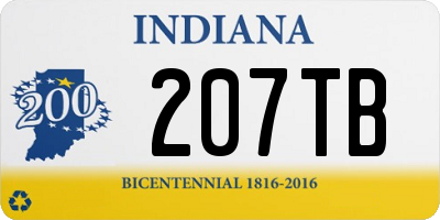 IN license plate 207TB