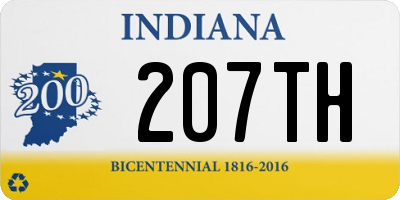 IN license plate 207TH