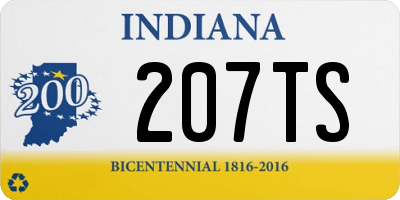 IN license plate 207TS