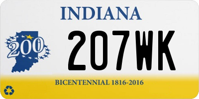 IN license plate 207WK