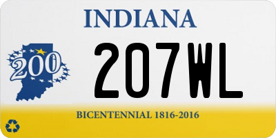 IN license plate 207WL