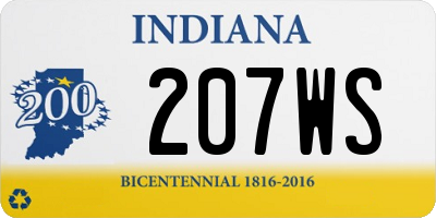 IN license plate 207WS