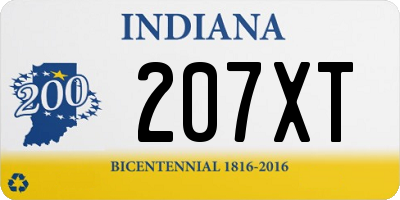 IN license plate 207XT