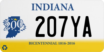 IN license plate 207YA