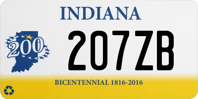 IN license plate 207ZB