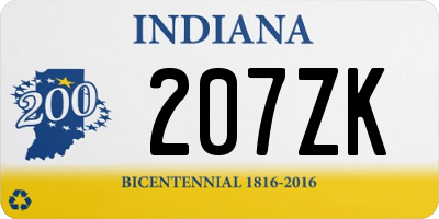 IN license plate 207ZK