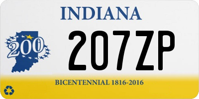 IN license plate 207ZP