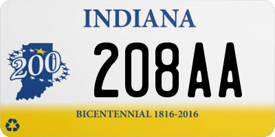 IN license plate 208AA