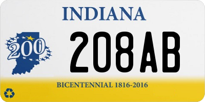 IN license plate 208AB