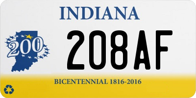 IN license plate 208AF