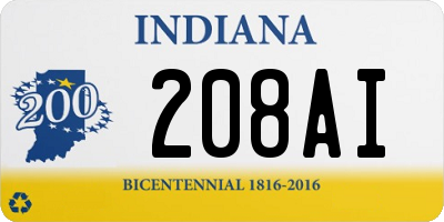 IN license plate 208AI