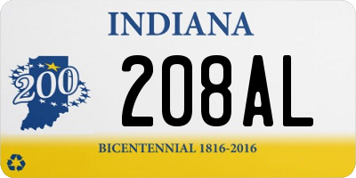 IN license plate 208AL