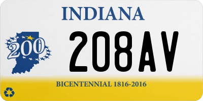 IN license plate 208AV