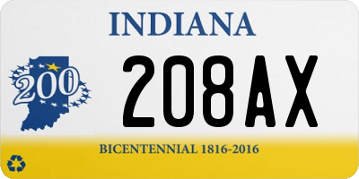 IN license plate 208AX