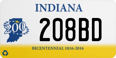 IN license plate 208BD