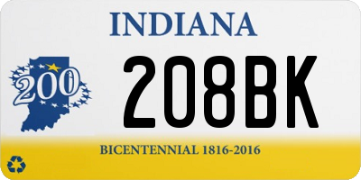 IN license plate 208BK