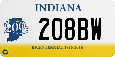 IN license plate 208BW