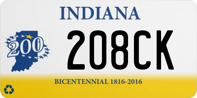 IN license plate 208CK