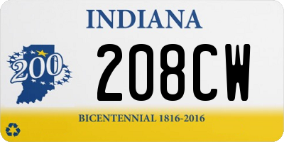 IN license plate 208CW