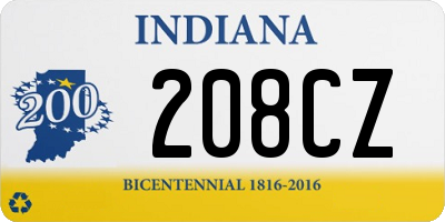 IN license plate 208CZ