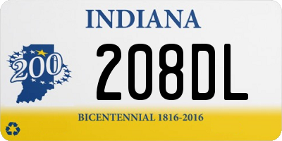 IN license plate 208DL