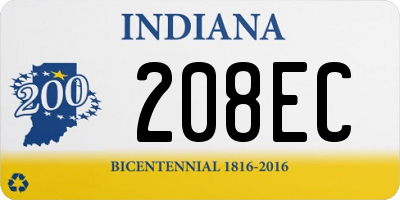 IN license plate 208EC