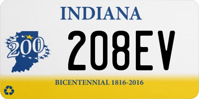 IN license plate 208EV