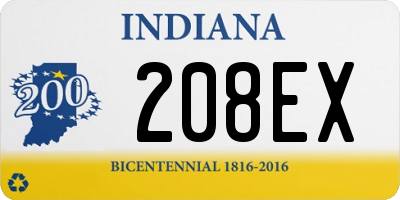 IN license plate 208EX