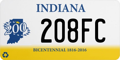 IN license plate 208FC