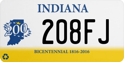 IN license plate 208FJ