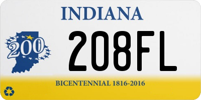 IN license plate 208FL