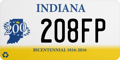 IN license plate 208FP