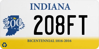 IN license plate 208FT