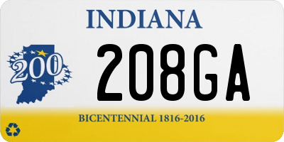 IN license plate 208GA